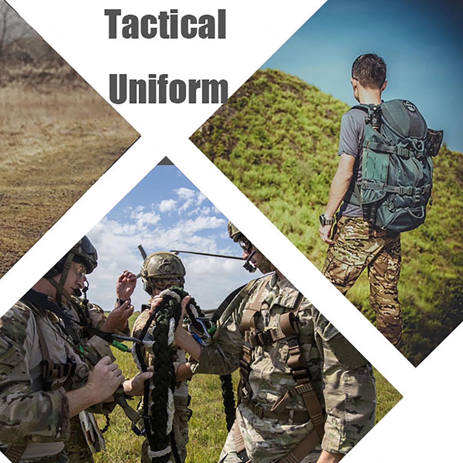 HAZARA Chemise De Combat Uniformes Rip-Stop à Manches Longues Pantalon De Camouflage Homme avec Coudières,Genouillères Et Gants De Combat Pantalon De Combat