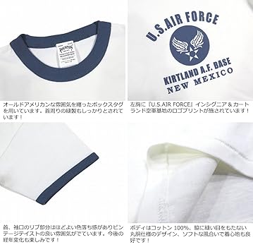 U.S. AIR FORCE 染み込み Tシャツ 袖裾共シングルステッチ 軍物 U.S.