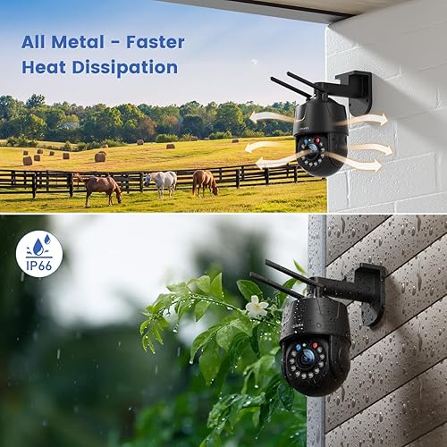 Miniatura 7 de Ctronics Zoom óptico 10X cámara de seguridad celular 4G con tarjeta SIM, cámara de vigilancia PTZ al aire libre, detección de humanoides, crucero y