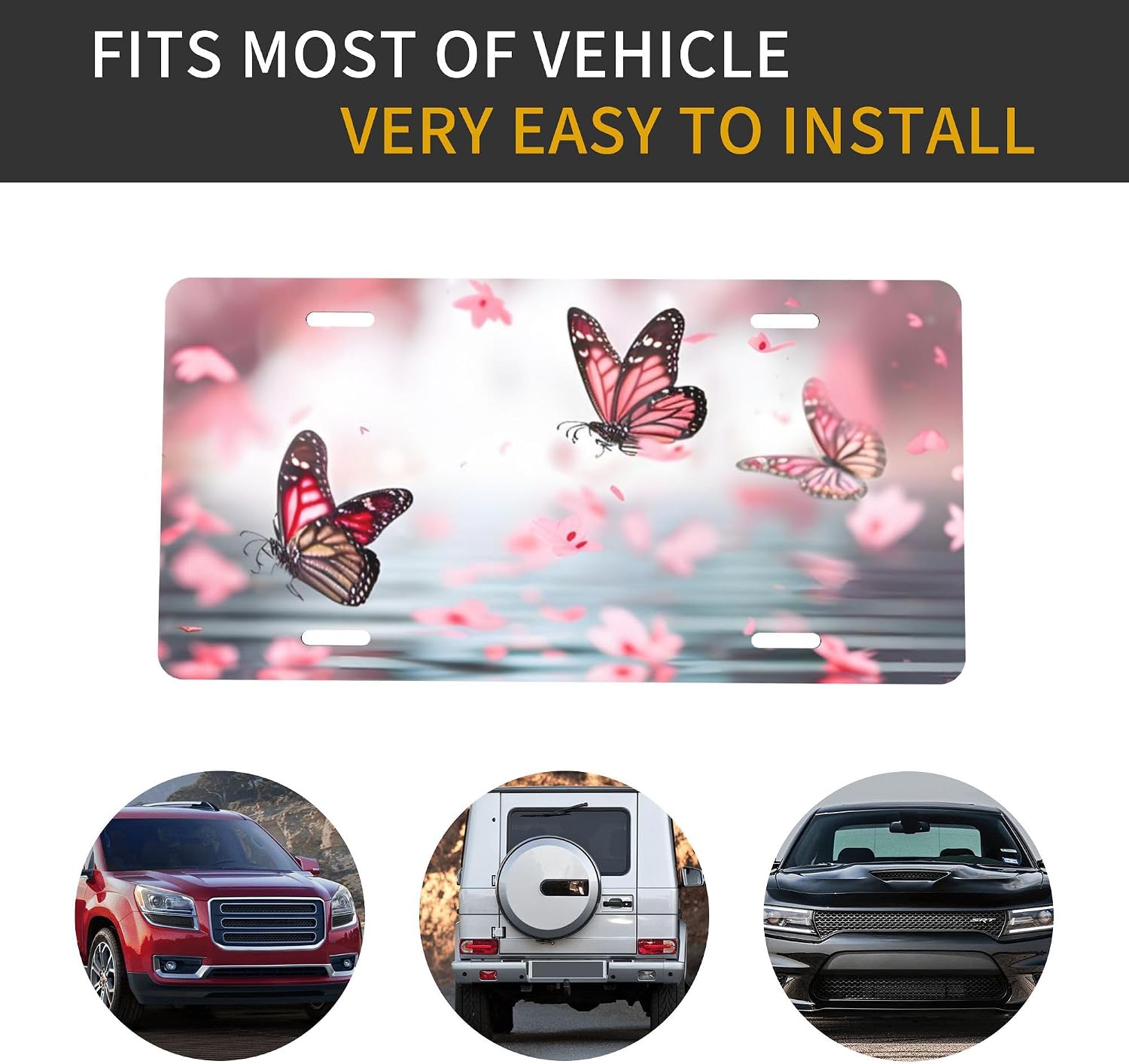 Butterfly Front License Plate Designs Vanity License Plates Cover for Front image 5