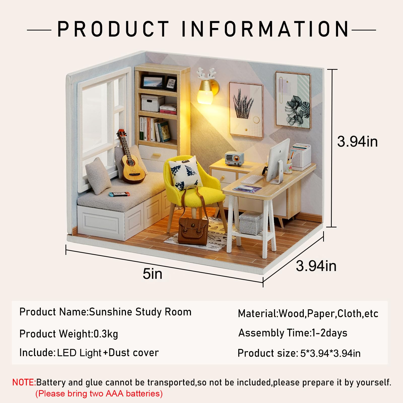 Amazon.com: CUTEROOM DIY Doll Room Miniature Furniture Wooden