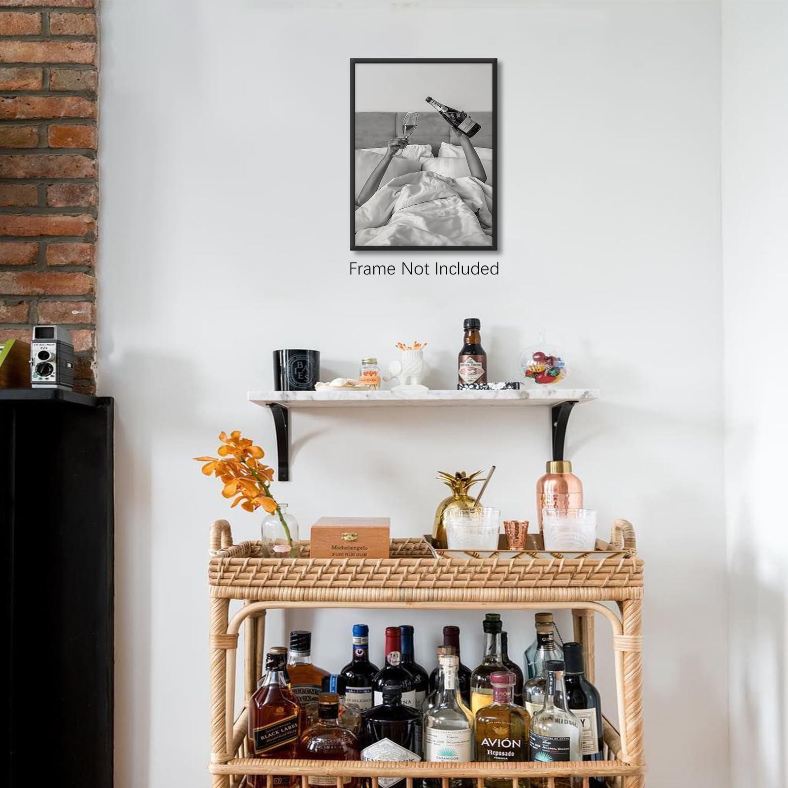 Set 3 Stampe Artistiche Donne Vintage - Bianco E Nero, Cornice Legno