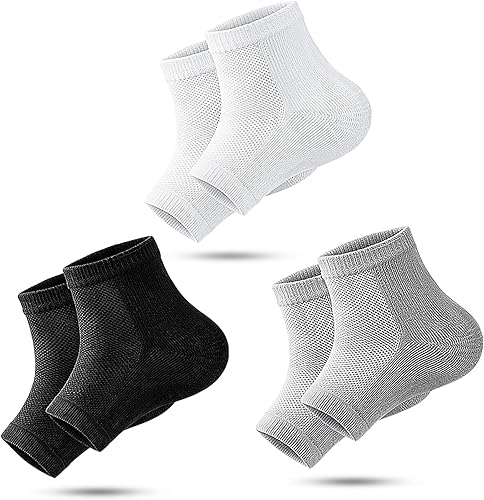 Calcetines hidratantes, calcetines sin dedos para mujer para tratamiento de talón seco y agrietado, calcetines de silicona para mujer (talla única,
