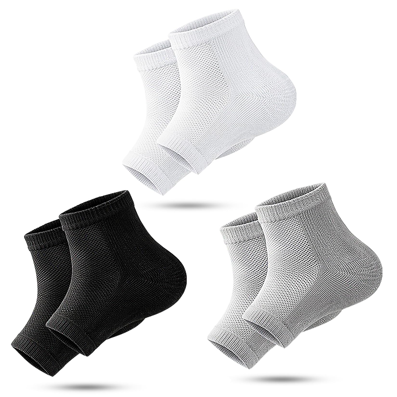 Moisturizing Socks,toeless Socks for Women for Dry Cracked Heel Treatment,Cracked Heel,msilicone Socks for Women (One Size-3 Pairs)