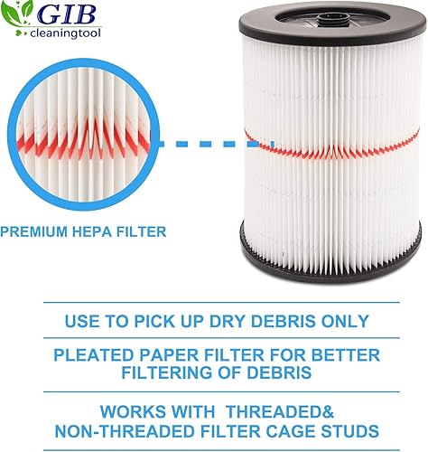 Miniatura 10 de GIB cleaningtool 17816 Filtro para Craftsman Shop Vac 9-17816 Filtro de cartucho de repuesto para Craftsman Filtro de aire húmedo y seco