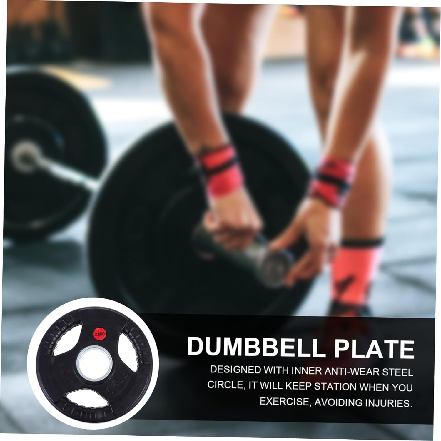 1pc Coated Iron Dumbbell Barbell Plate Three Hole Rubber for Strength Includes Coated Options