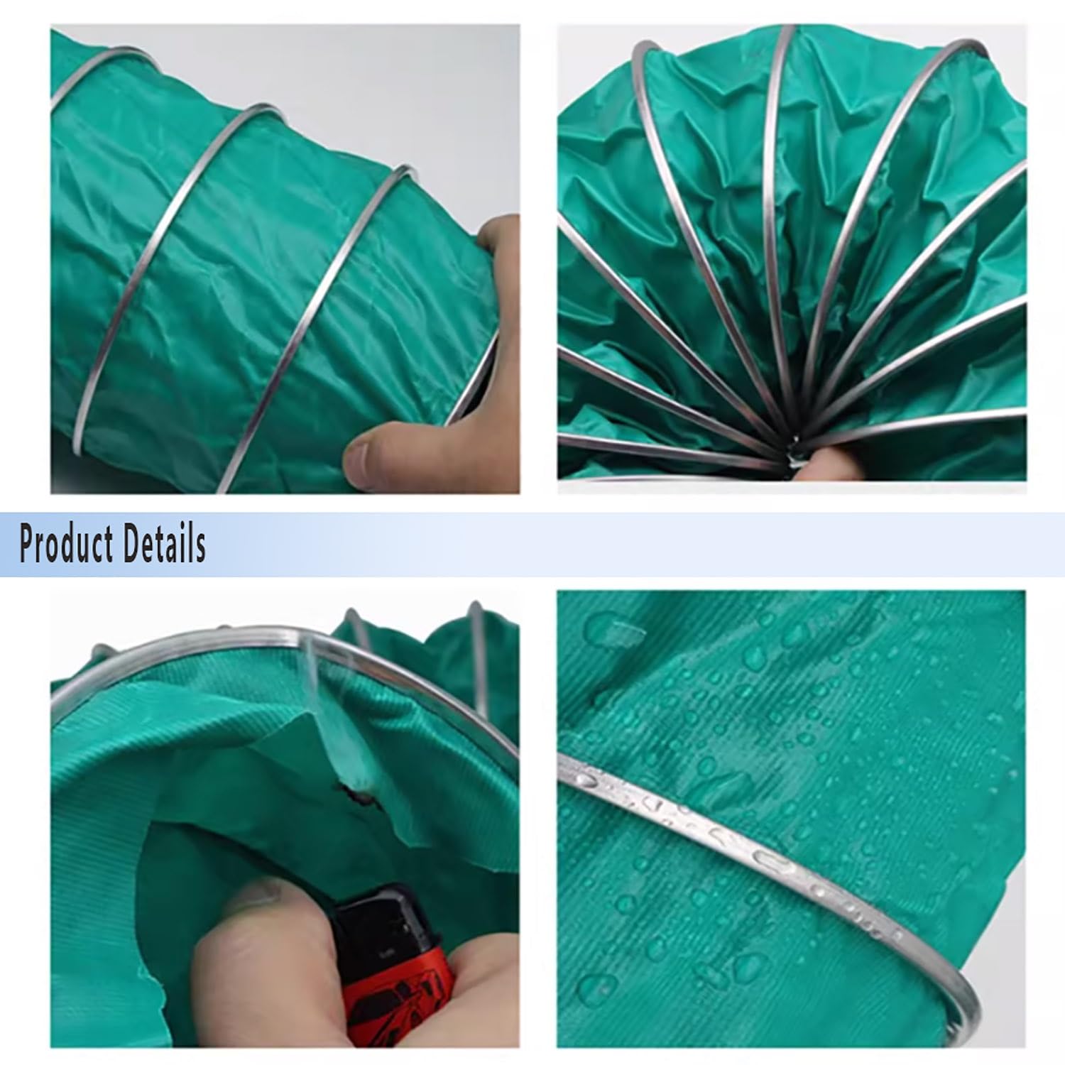 Manguera de ventilación industrial, manguera flexible de lona para sistemas de climatización, conductos de escape de secadoras y sopladores(2m,150mm)
