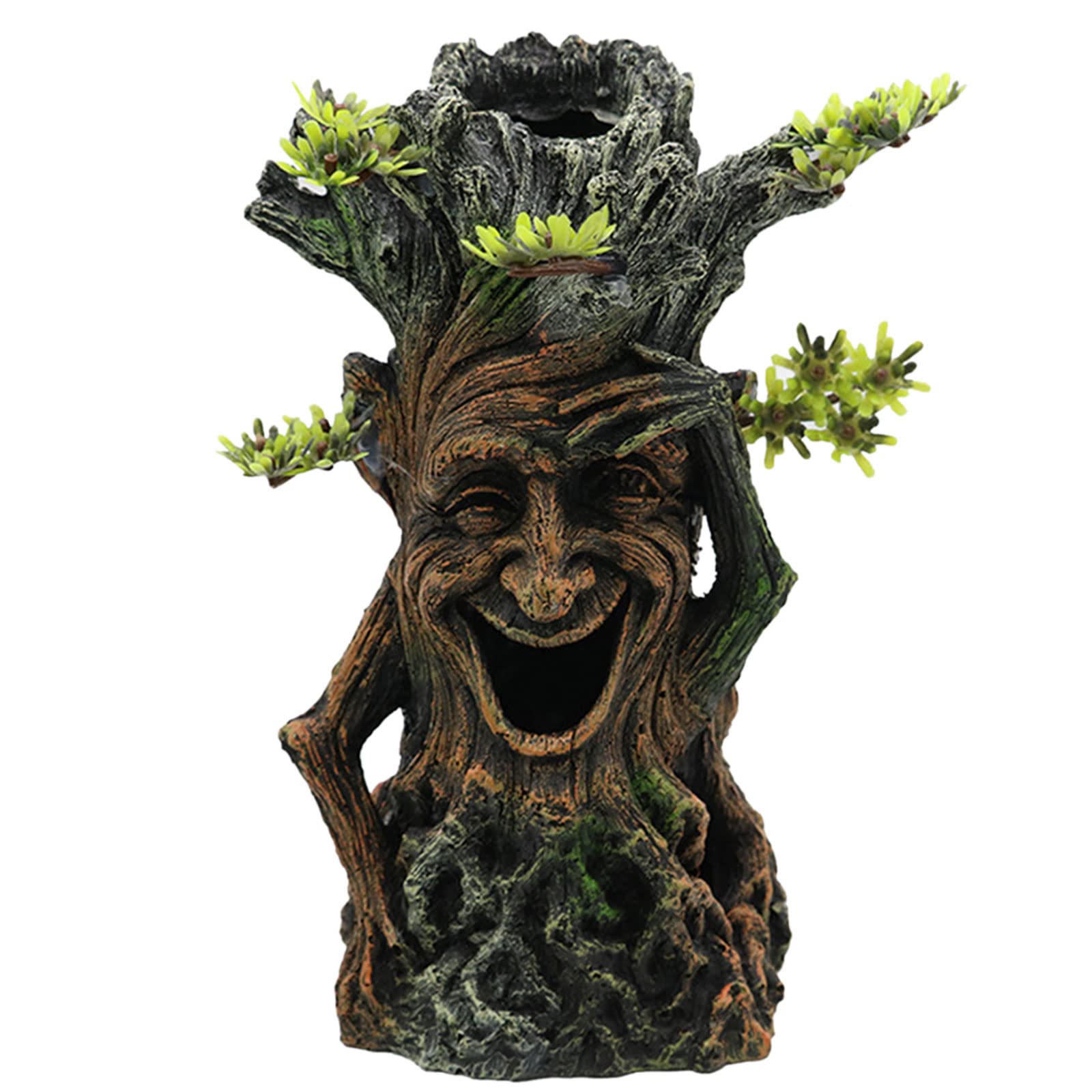 NEWFT Aquarium Resin Decoration Tree Face Trunk Cave Fish for Accessories for Crayfish