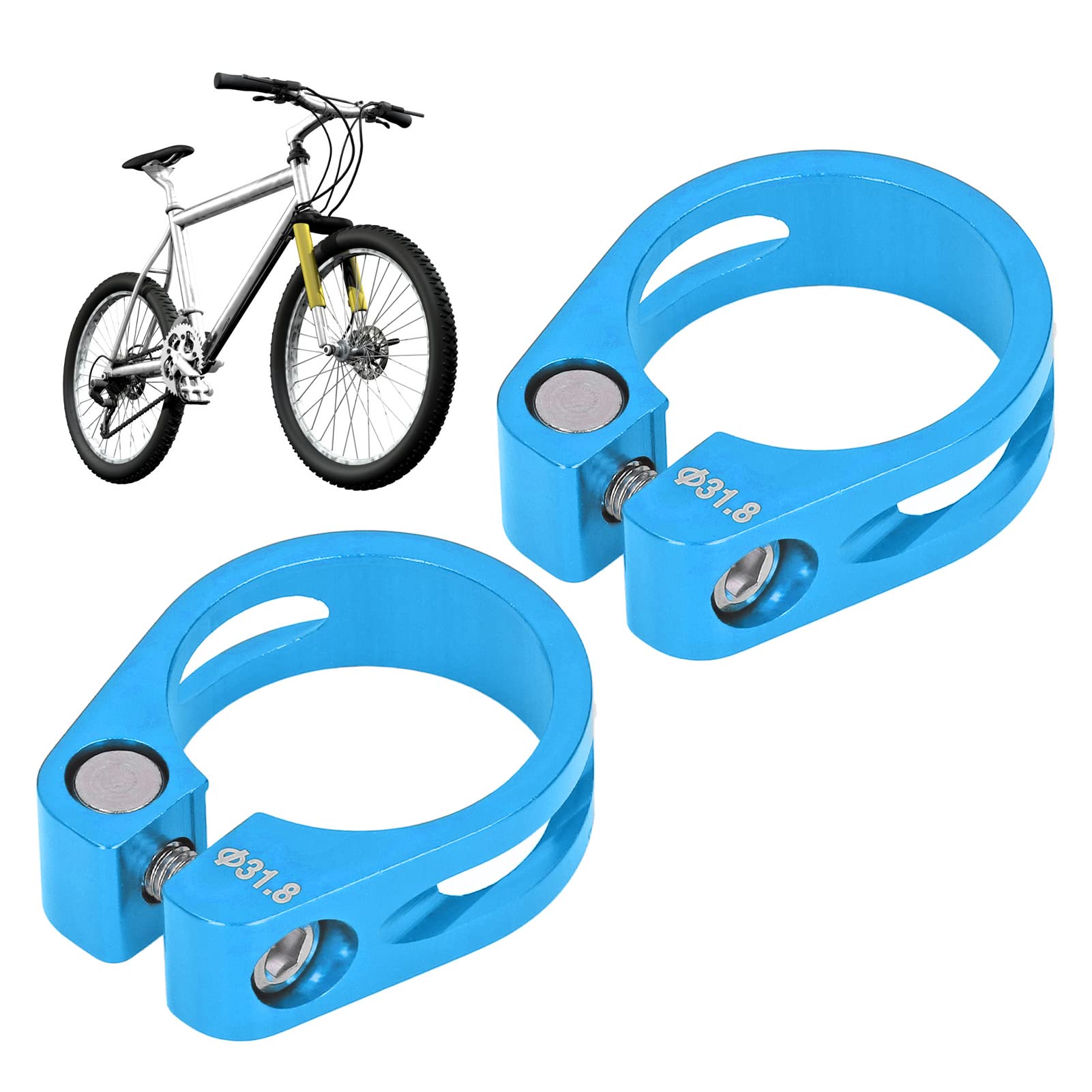 Collier De Selle Vélo Vintage - Levier De Serrage Rapide Aluminium - Argenté