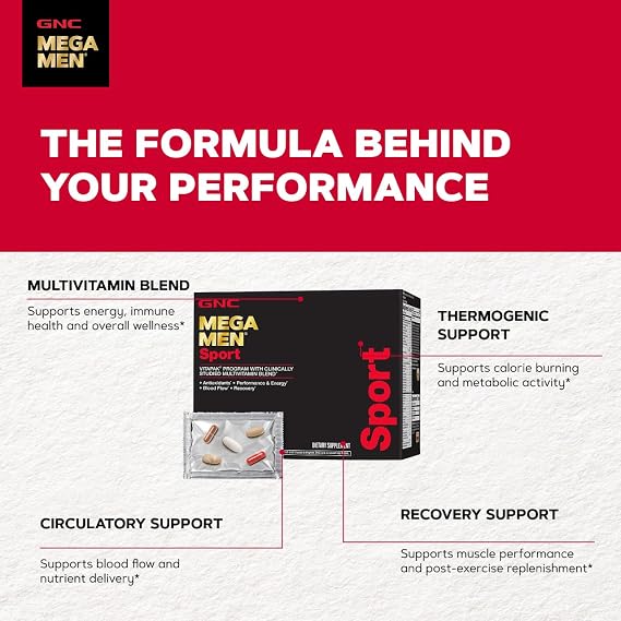GNC Mega Men Sport Vitapak for Men, 30 Packs