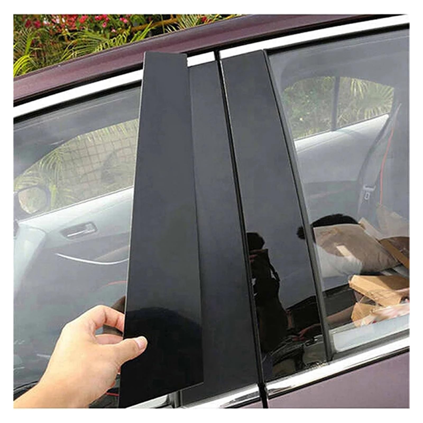 NEGRO Auto Pilastro Messaggi Nero Lucido Porta Finestra Stampaggio Copertura Adesivi Accessori for Hyundai Tucson 2016-2022