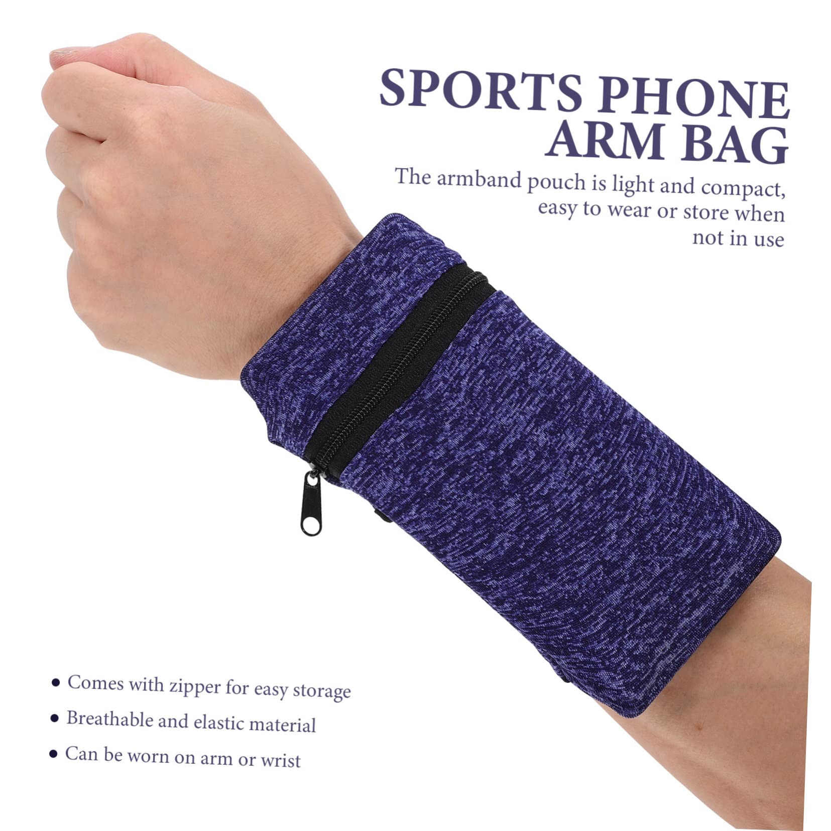 Uonlytech 5piezas Bolso Deportivo para Teléfono Móvil Funda Elástica para Correr Almacenamiento Práctico De Compartimento para Ejercicio y Actividades Al Aire