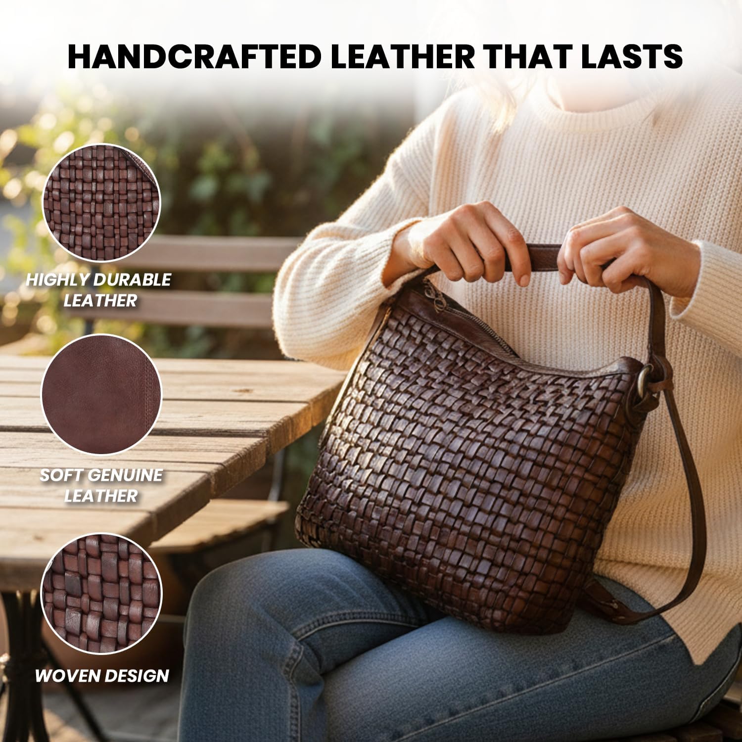 Genuine Leather Crossbody Sling Bag for Women, Purse for Women Trendy Casual Office Bag with Adjustable Strap - Image 4