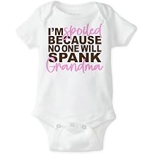 CarefreeTees I'm Spoiled Because No One Will Spank Grandma Cute Baby Shirt