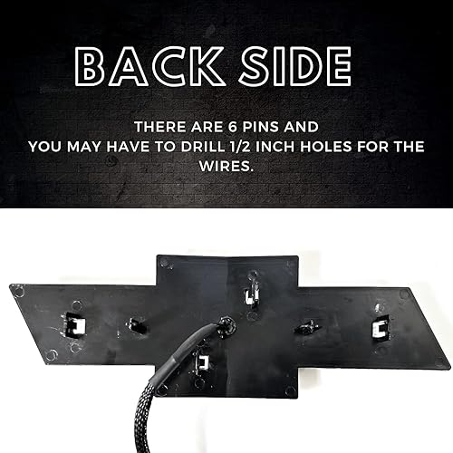 Miniatura 4 de Emblema de rejilla de Chevy Silverado iluminado, diseño de calcomanía de carbono 2014-15,1500, 2016-19 2500/3500