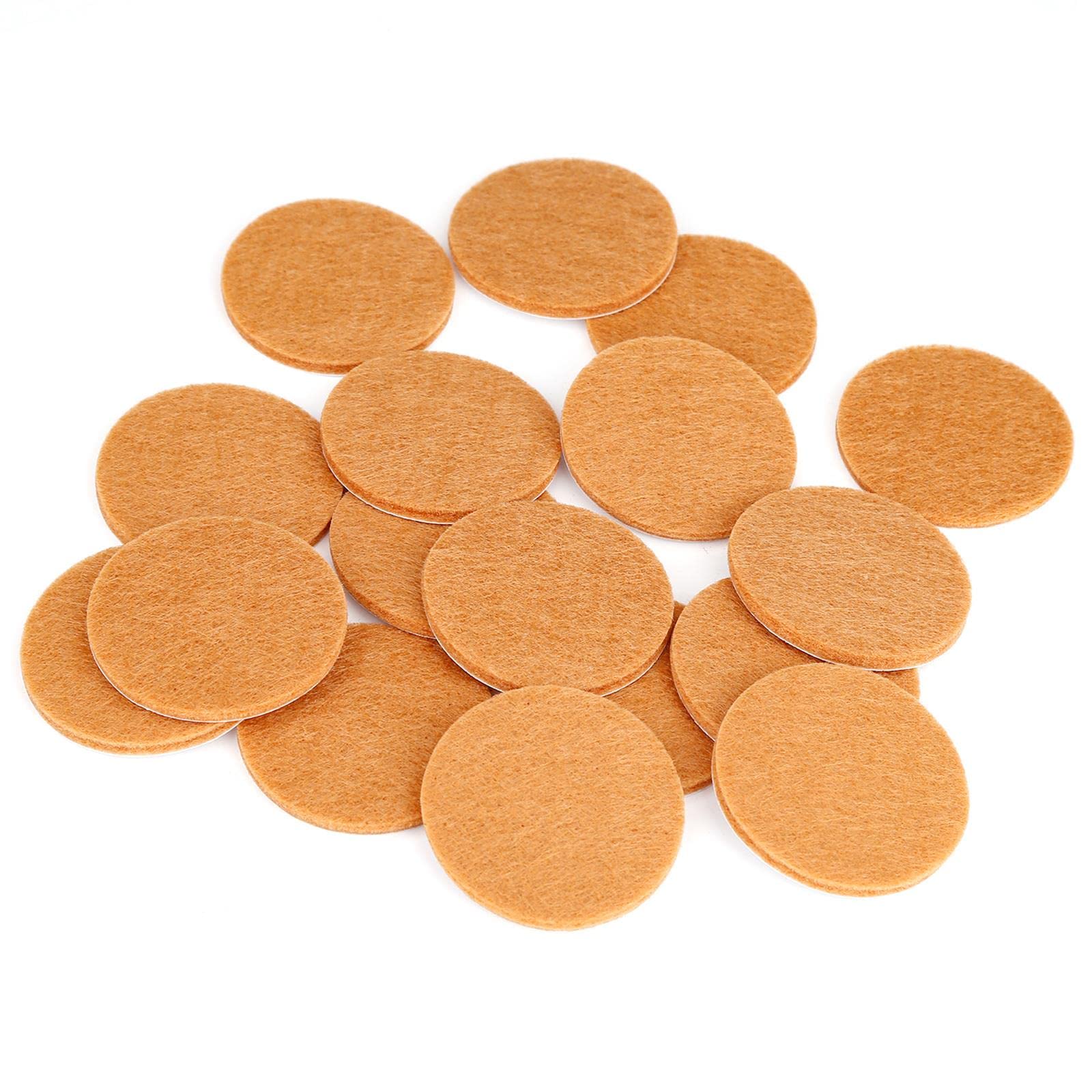 32Nd Brown Felt Furniture Feet Pads, Floor Protector With Self Adhesive Back - Round (5Cm Diameter) - 16 Pack