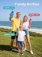Vista 8 de Opard - Botella de agua deportiva de 30/32 onzas, con tapa a prueba de fugas y pajilla, sin bisfenol A (BPA), botella de plástico de tritán