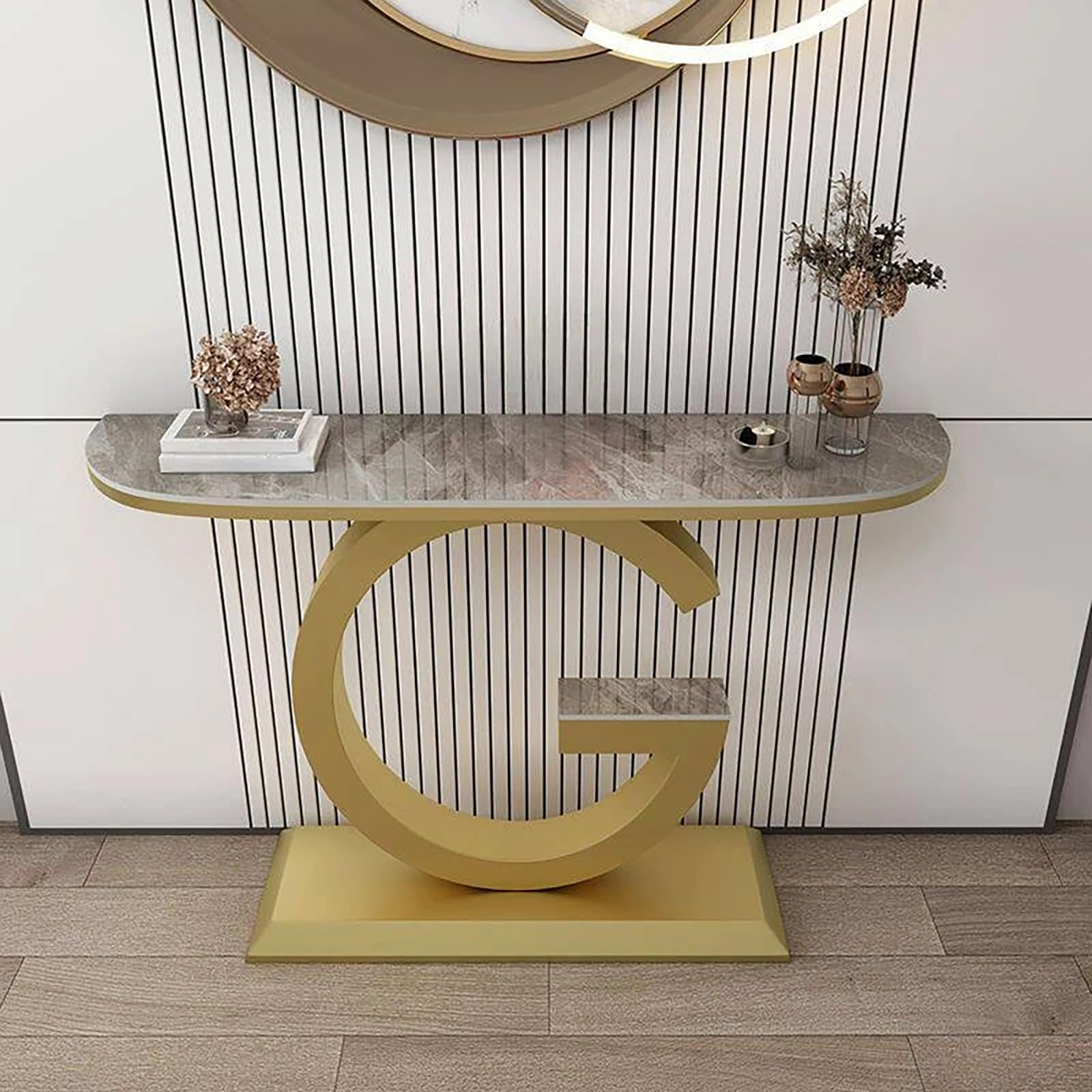 Mesa de entrada estrecha y moderna consola decorativa de pasillo fácil de montar