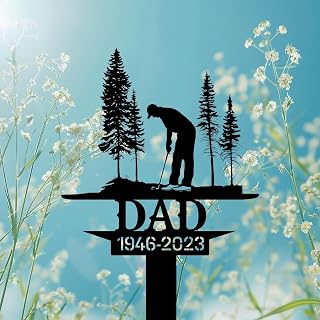 Custom Golfing Heaven Memorial Metal Stake Outdoor, Golfer Memorial Sign, Remembrance Stake, Sympathy Sign, Golf Lover Tribute, Outdoor Garden Decoration, Weather Resistance