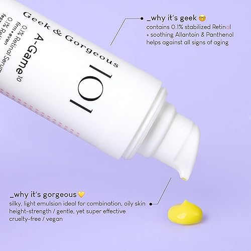 Miniatura 4 de Geek & Gorgeous - Suero Retinal A-Game 10-0.1% - Sedoso, Ligero, de Alta Potencia, Fórmula Antienvejecimiento - todos los tipos de piel,