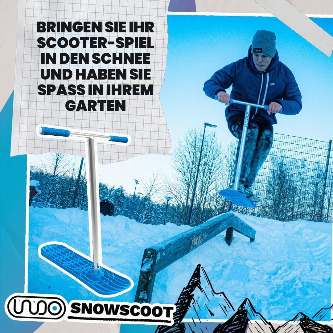 Indo SnowScoot – Ultimativer Schneescooter für Kinder & Erwachsene – Perfekter Hinterhofspaß mit glattem Schleifboden – Ideales Kinder-Schnee-Spielzeug für kleine Hügel