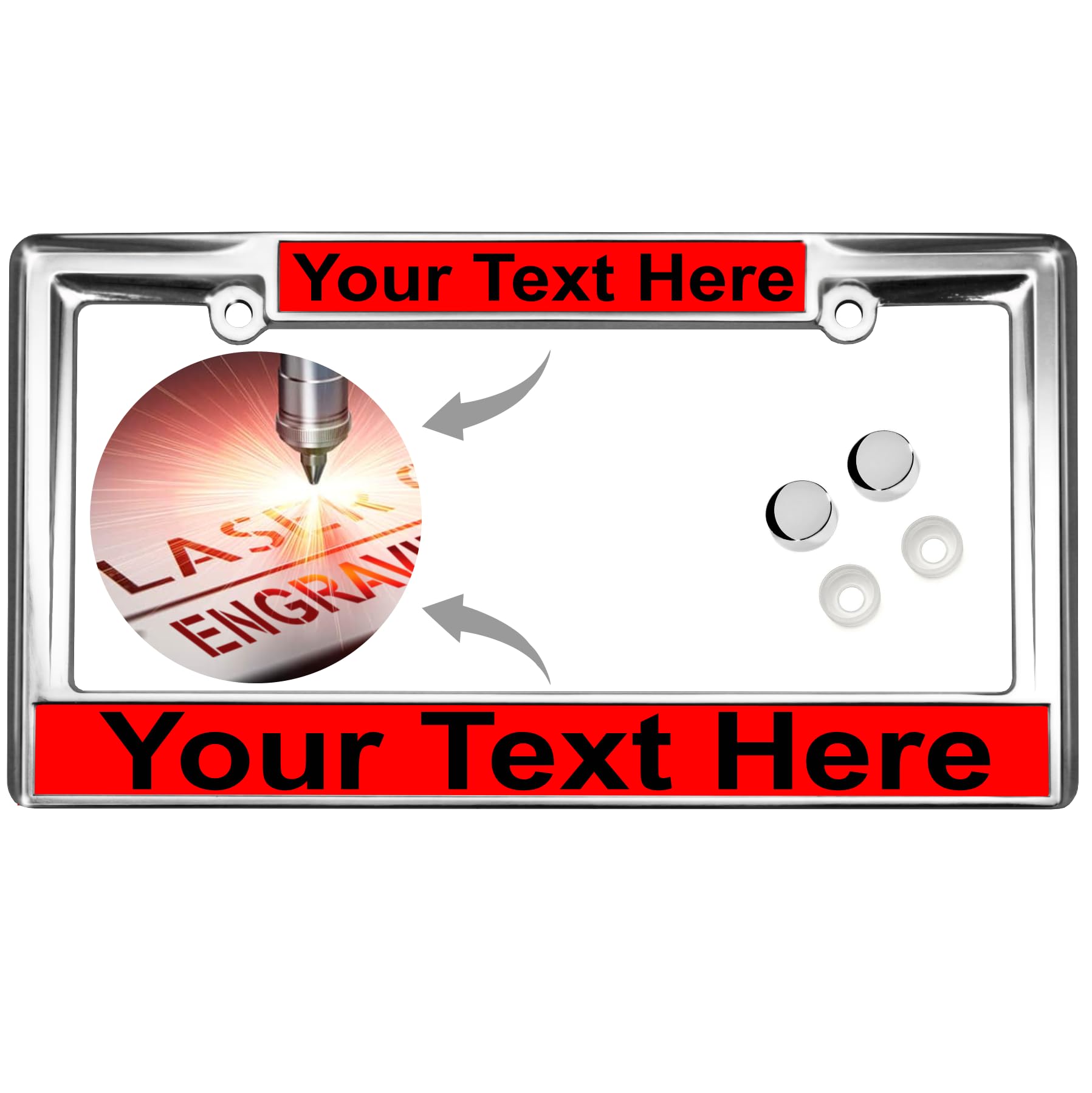 Custom Personalized Heavy Duty Chrome Metal Car License Plate Frame with Free c - Picture 85 of 132