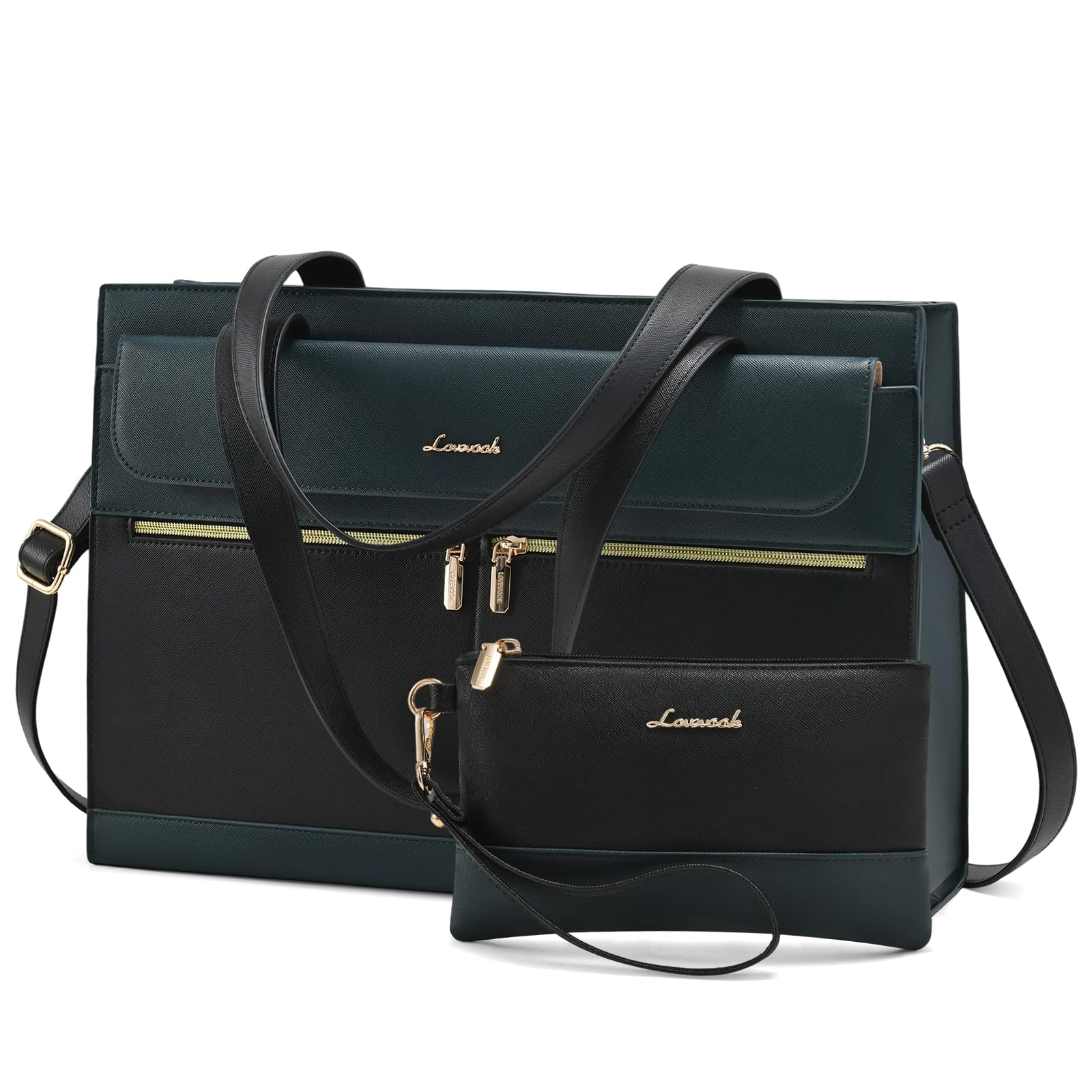 Laptop Bag for Women Leather Laptop Tote Bag Large Computer Bag Waterproof Business Office Work Bag