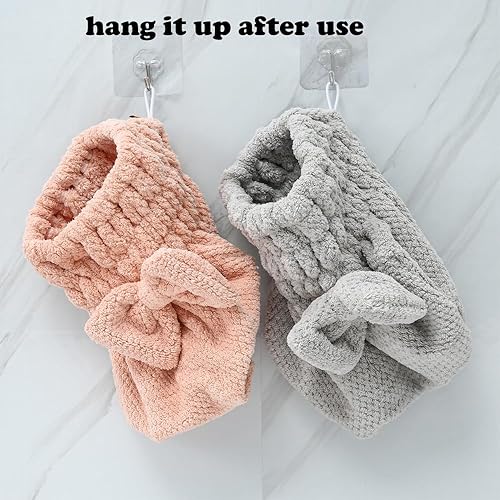Miniatura 6 de M-bestl Toalla de microfibra para el pelo, gorro de toalla absorbente para el cabello, toalla de secado de pelo para secar el cabello corto rizado o
