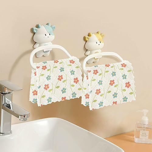 Miniatura 6 de Pink Blue Cute Floral Soft Decorative Kitchen Towels and Dishcloths Sets Fast Drying Set of 6 Dish Tea Towels for Bathroom Coffee