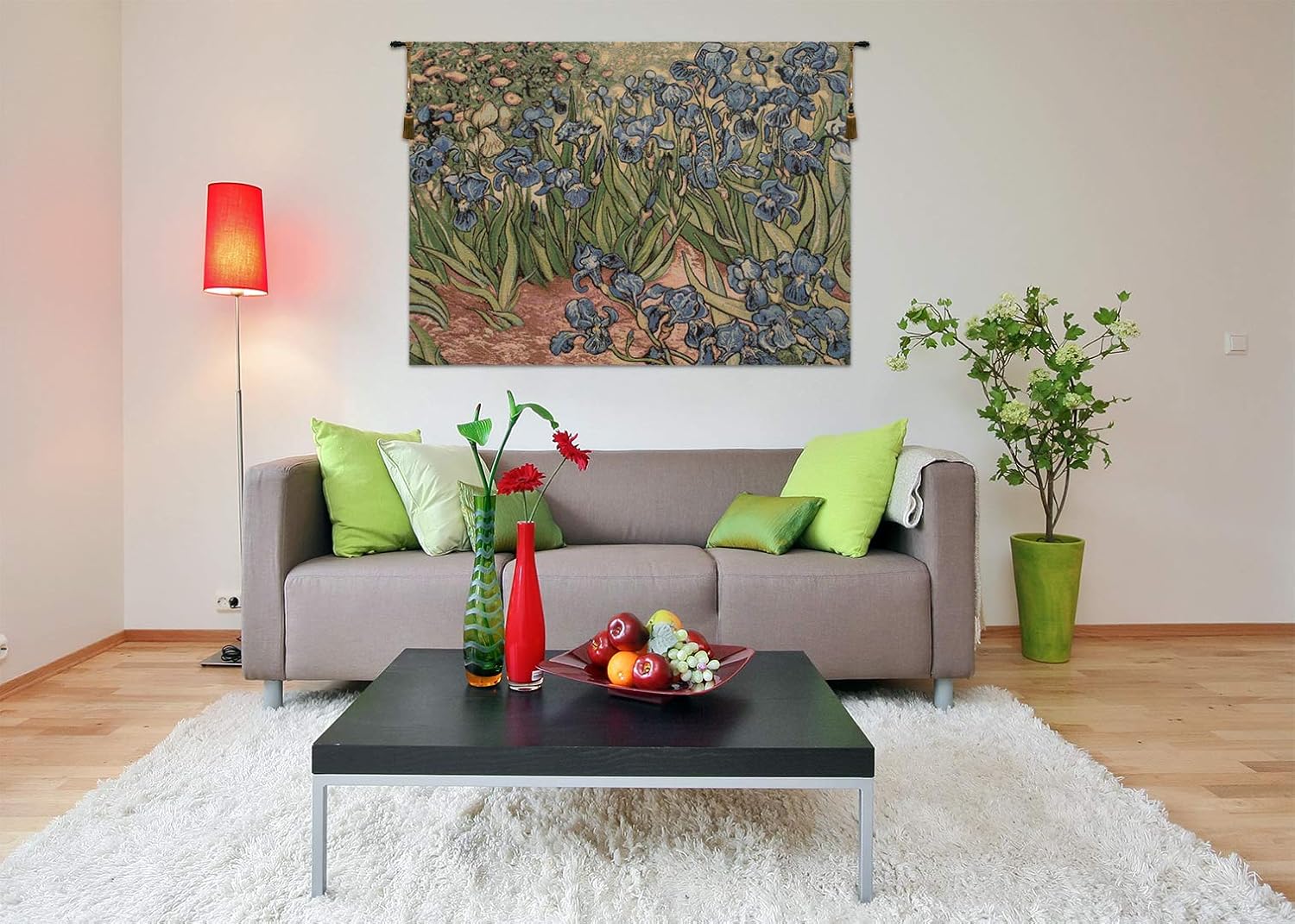 Charlotte Home Furnishings Inc. Iris Small By Van Gogh Italian Tapestry Wall Hanging 25 X 35 Inch Viscose Cotton And Polyester Blend Wall Art Perfect Wall Decor By Vincent Van Gogh