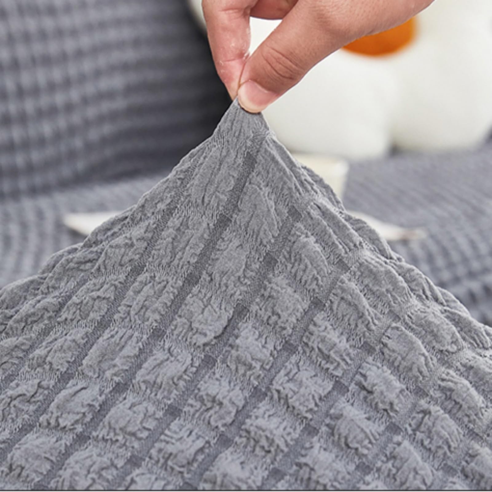 Copridivano, Sofa Cover, Copridivano 3 Posti con Penisola, Copridivano Angolare, Copridivano Universale con Penisola A Sinistra/Destra (Grigio Chiaro,Tre Persone)