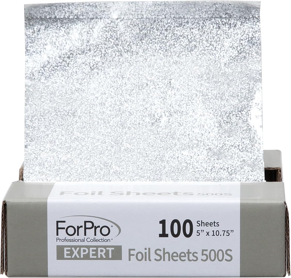 ForPro Expert Embossed Foil Sheets 500S, Aluminum Hair Foils for Color Application and Highlighting Services, Food Safe, Pop-Up Dispenser, 5” W x 10.75” L, 100-Count