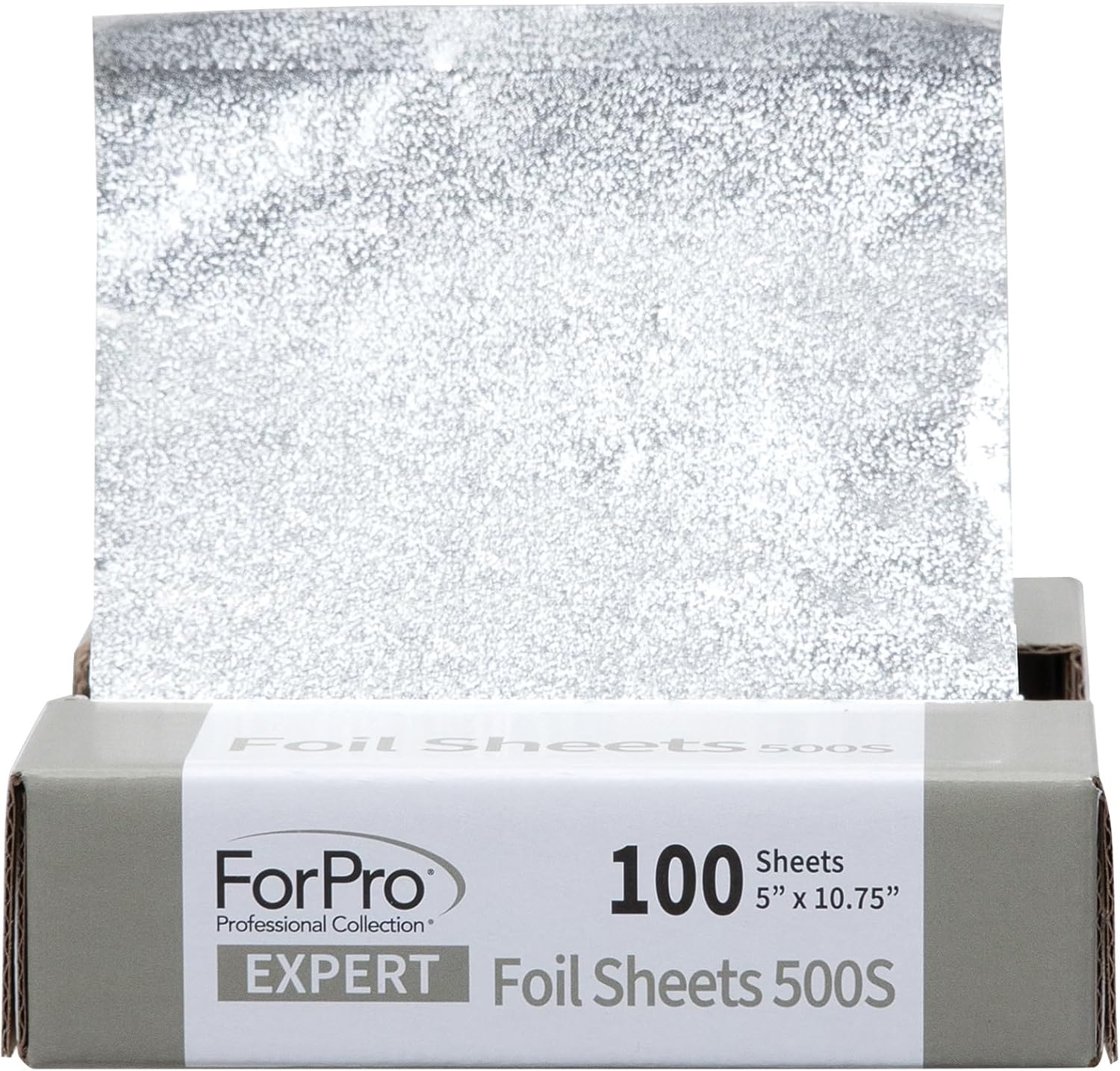 ForPro Expert Embossed Aluminum Hair Foils - 100 Pre-Cut Sheets 5x10.75in, Pop-Up Dispenser, Superior Grip for Coloring & Highlighting, Food Safe