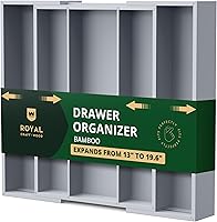 Vista 17 de ROYAL CRAFT WOOD Estante de Utensilios de Bambú de Lujo y Organizador de Cubiertos, Organizador de Cajón de Cocina - Soporte de Utensilios y Bandeja