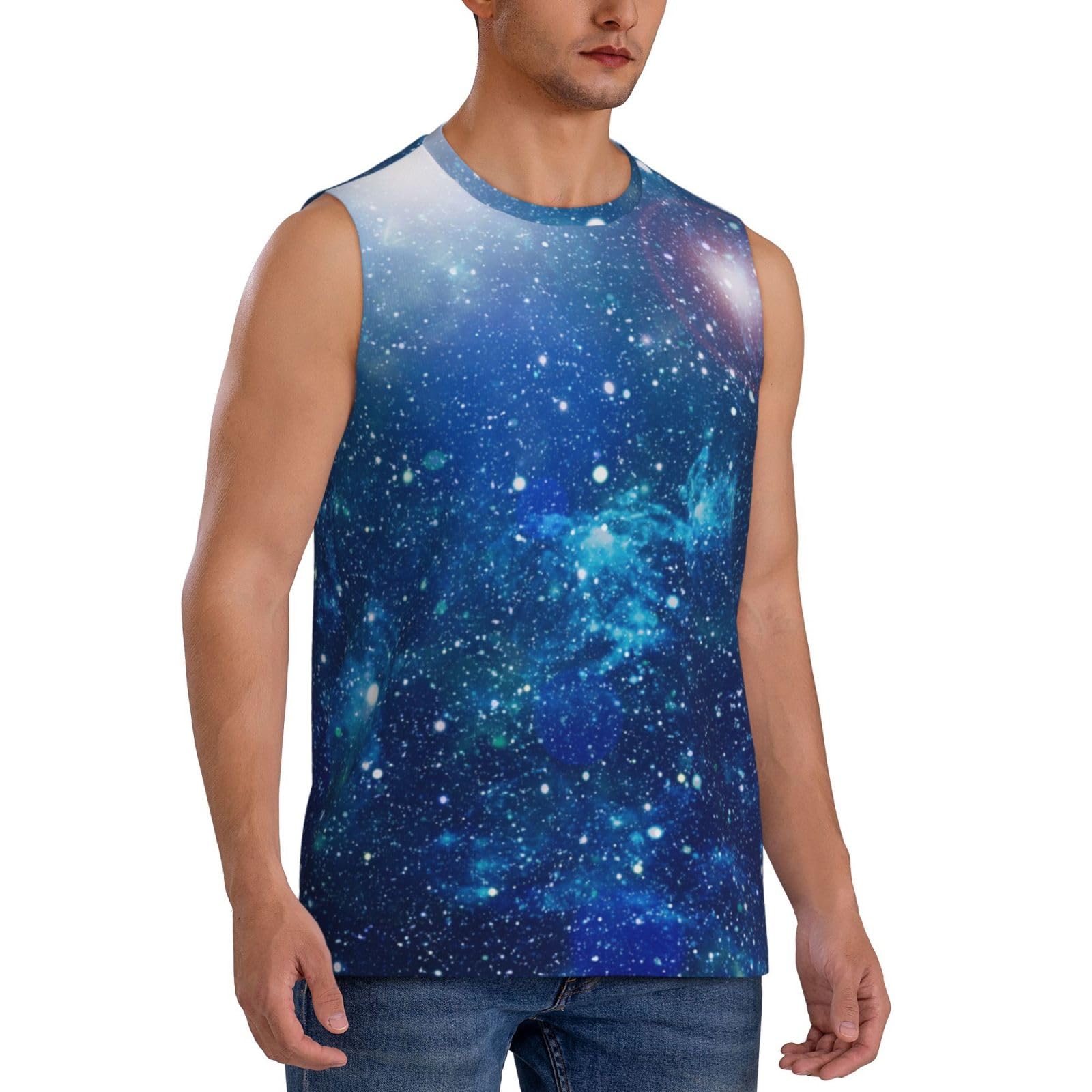 Amazon.co.jp: 宇宙柄 星空柄 銀河柄 タンクトップ メンズ 柔らかい