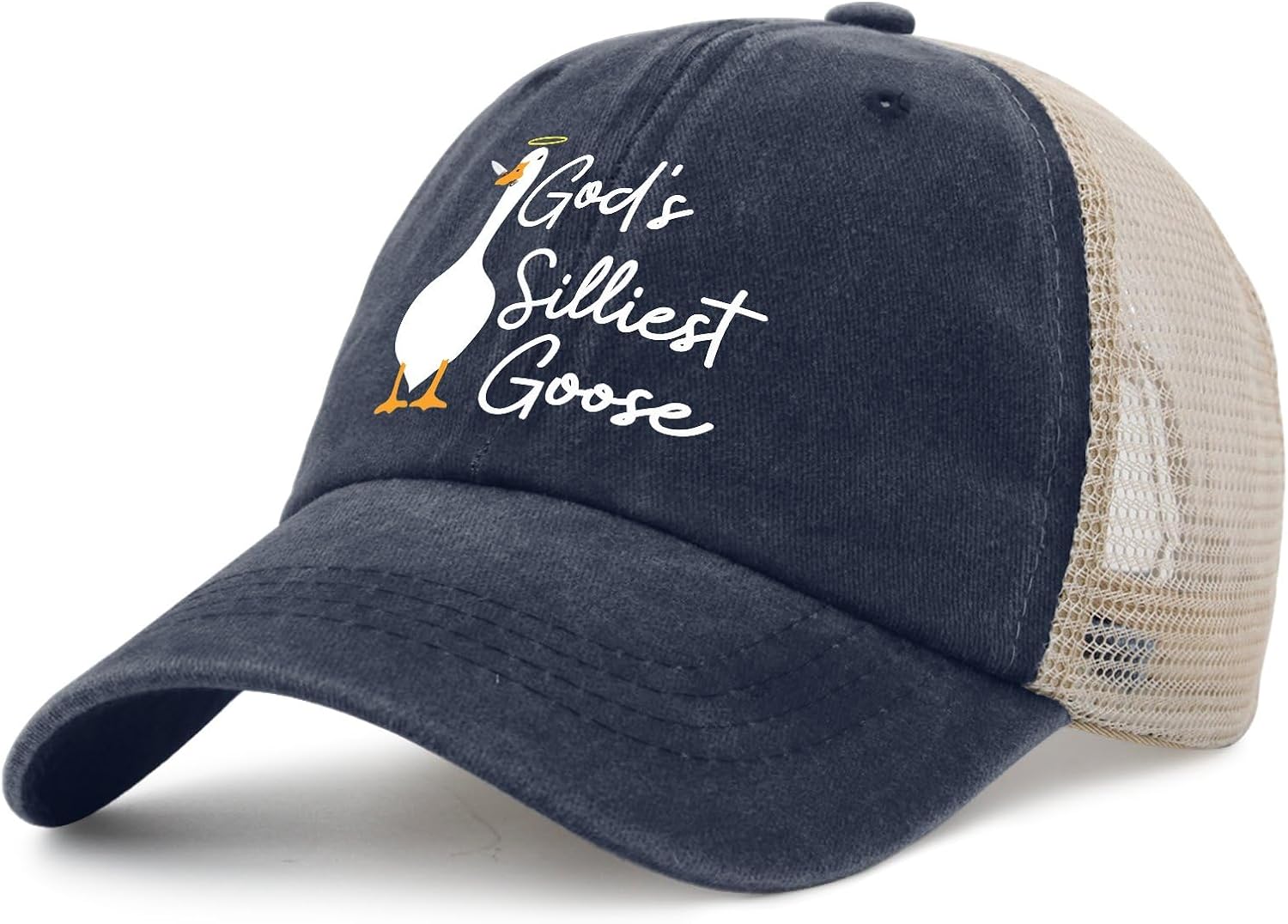 Funny Goose Hat Silly Goose On The Loose Trucker Hat Women Vintage Mesh Cap for Summer - Image 2