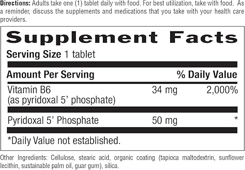 Miniatura 9 de Country Life - P-5-P (Piridoxal Fosfato) 50 mg - 100 Tabletas