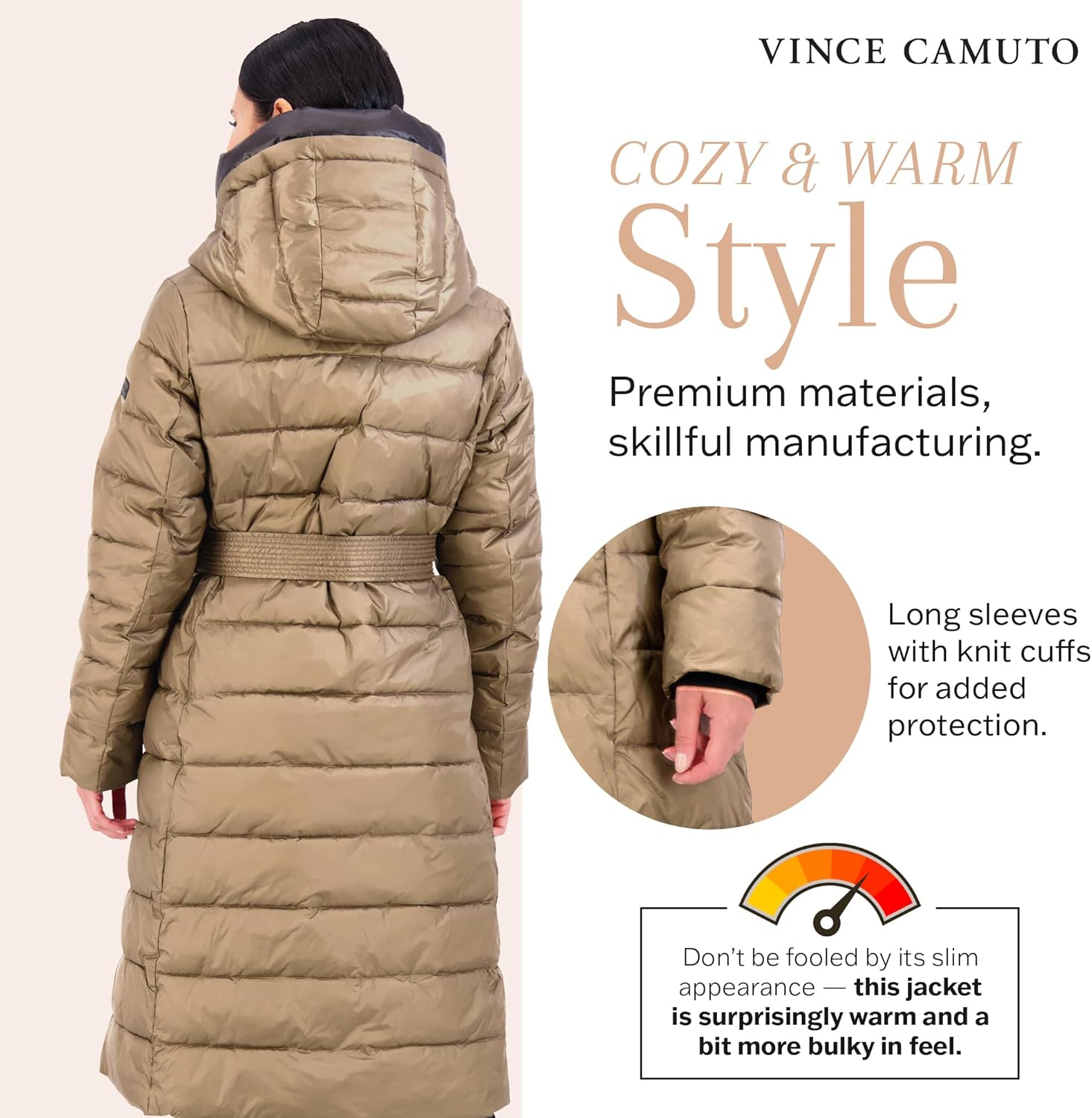 Vince Camuto Long Puffer Coat Women, Long Coat Women Winter, Women's Coats Hooded - Image 5