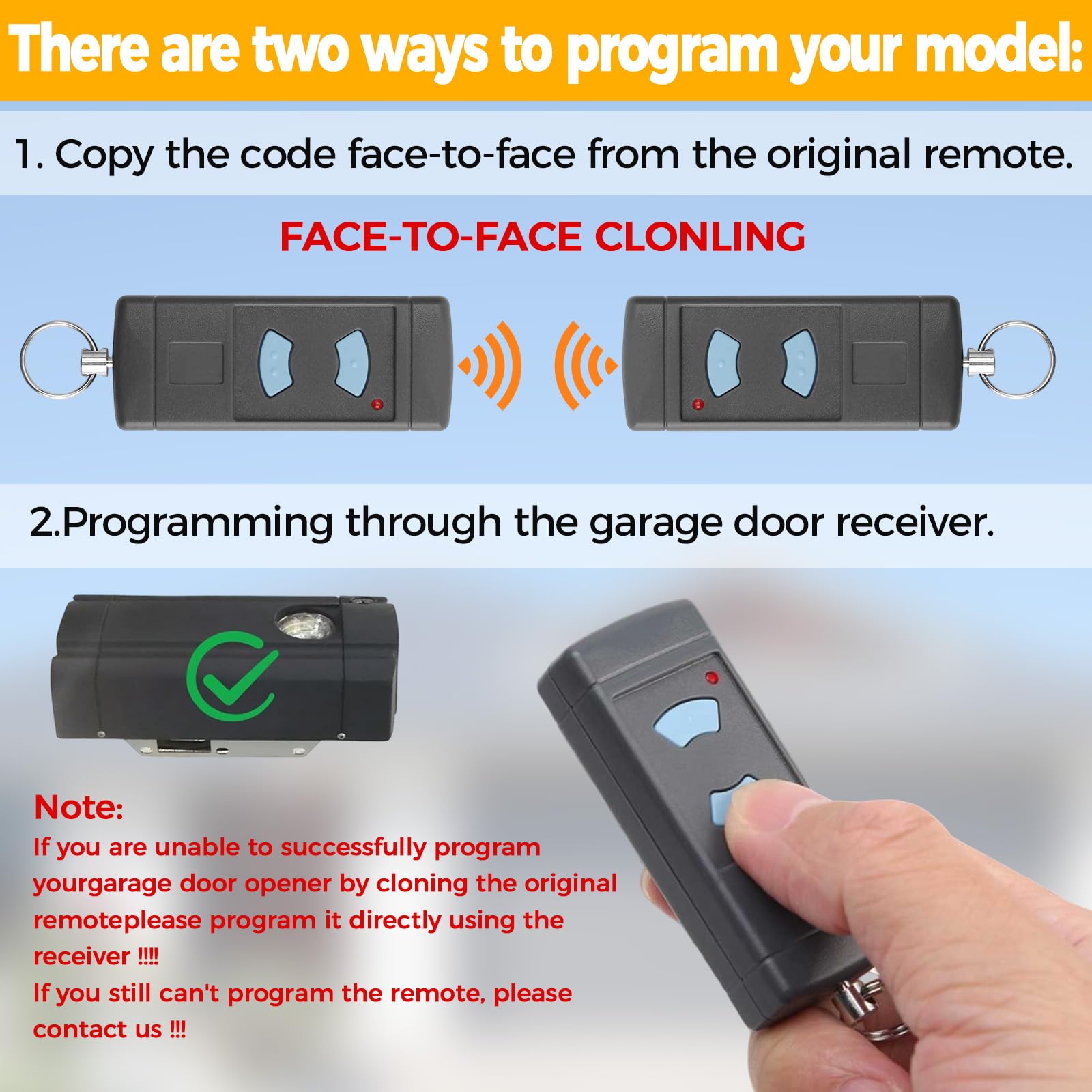 Lot de 2 télécommandes universelles pour porte de garage HSM4 HSM2 868 MHz - Pour ouvre-porte de garage