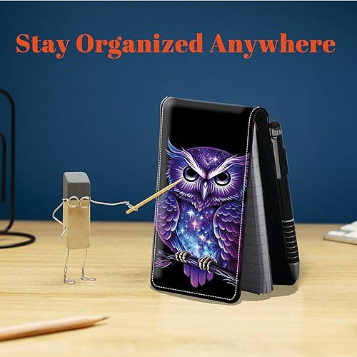 Miniatura 75 de Juego de 4 soportes para bloc de notas de tamaño de bolsillo, de piel sintética, mini bloc de notas con 2 bloc de notas pequeños y lápiz capacitivo