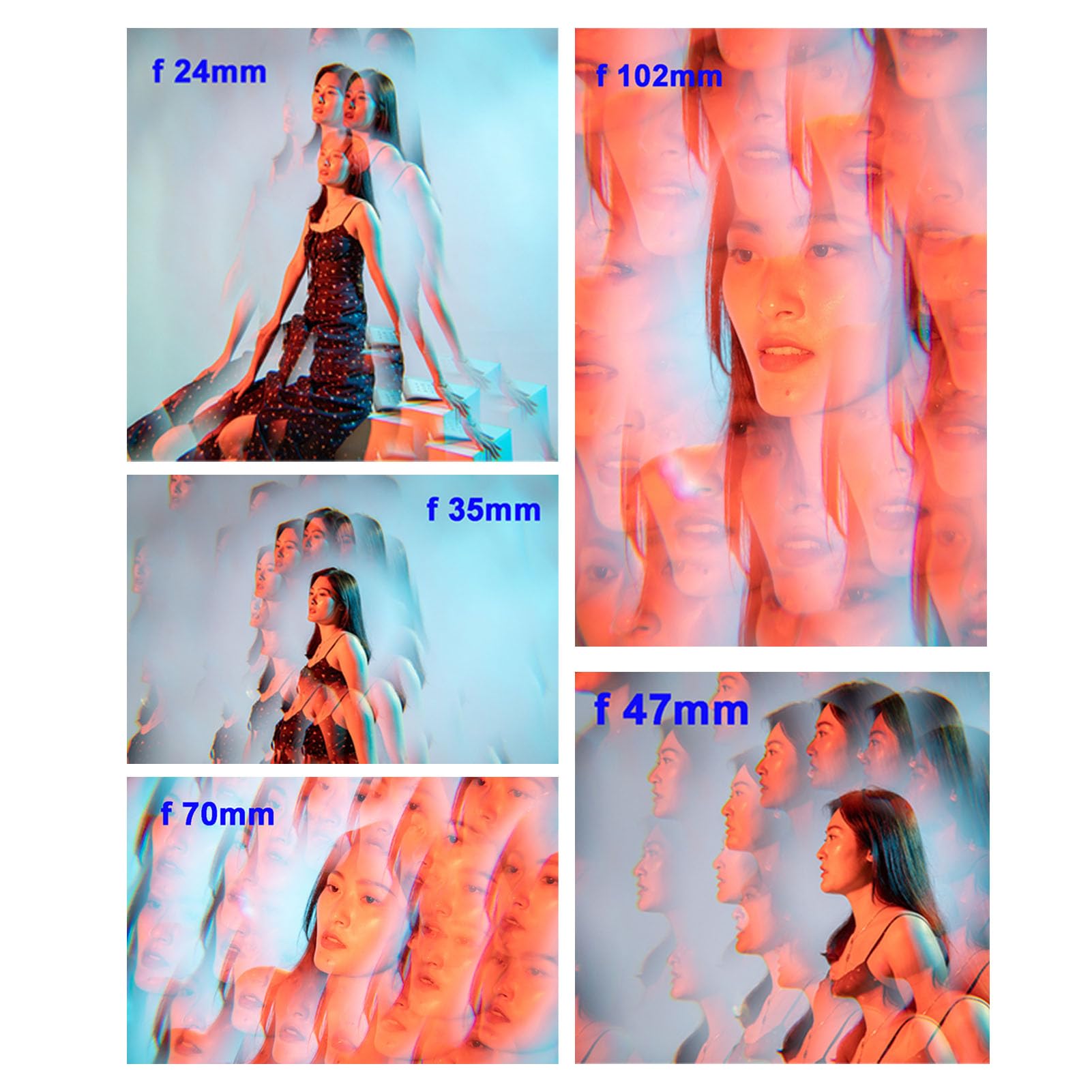 Filtre de Kaléidoscope de 58 Mm, Filtres à Effet D'objectif de la Caméra avec Anneau D'adaptateur 52 Mm 58 Mm, Compatible avec L'objectif 52 Mm, Verre Cristallin Prism pour la