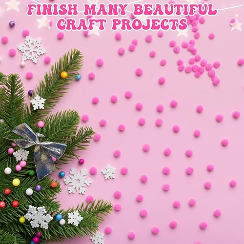 Vista 59 de Shappy - 2000 pompones de 0.236 in para manualidades, suministros para el trabajo y manualidades Red