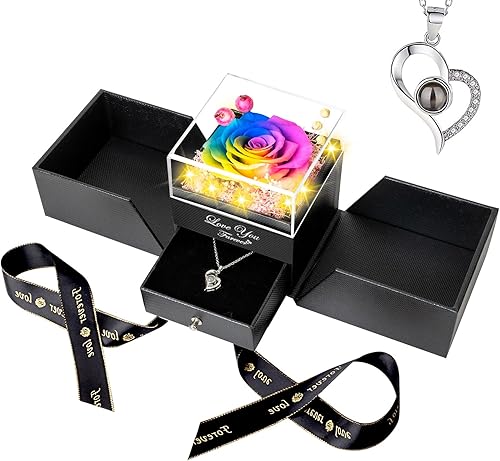 Rosa real preservada, flores eternas, regalo para mamá, abuela, esposa, novia, en el día de la madre, cumpleaños, San Valentín, Navidad,