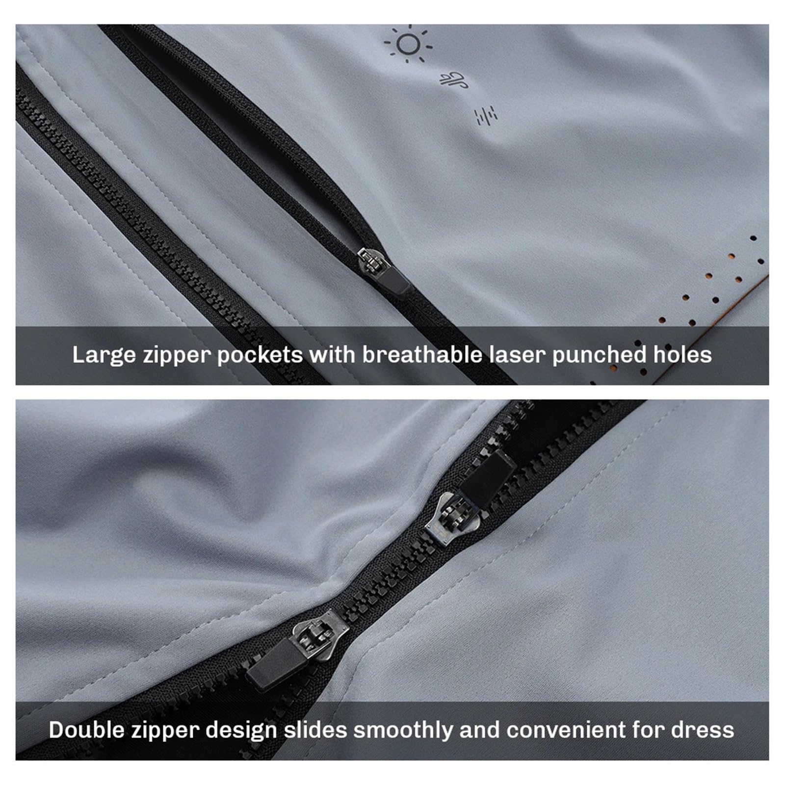 Chaleco Ciclismo Sin Mangas Chaleco de ciclismo for hombre, resistente al viento, impermeable, sin mangas, for bicicleta, motocicleta, bicicleta de carretera, con cremalleras dobles Para Correr, Gimna
