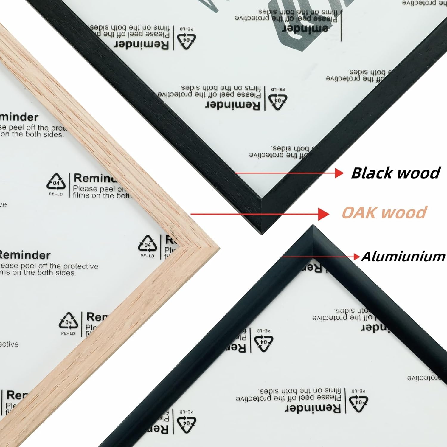 8x10 Set of 6 Oak Wood Picture Frame Solid Wooden Photo Frame Natural Wood Color Frames with Plexi-Glass for Wall Mounting or Tabletop Living Room Bedroom Home Decor - Image 5