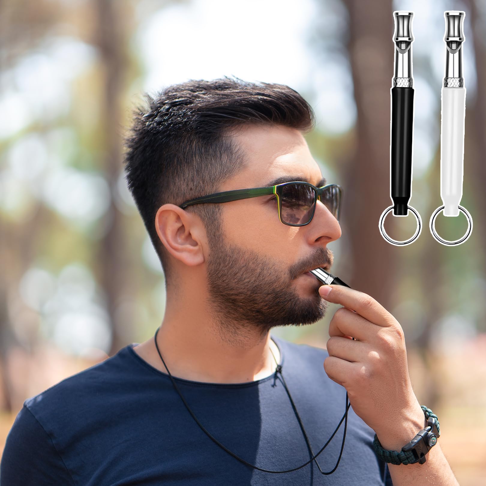 2 Pièces Sifflet Ultrason Chien,Anti Aboiement Collier Agression de Exterieur Fugue Sifflet Chiens Repulsif et Ultrasons Chat Grand Sifflets Femme,pour Pet Promenade Sauvetage Whistle Harnais