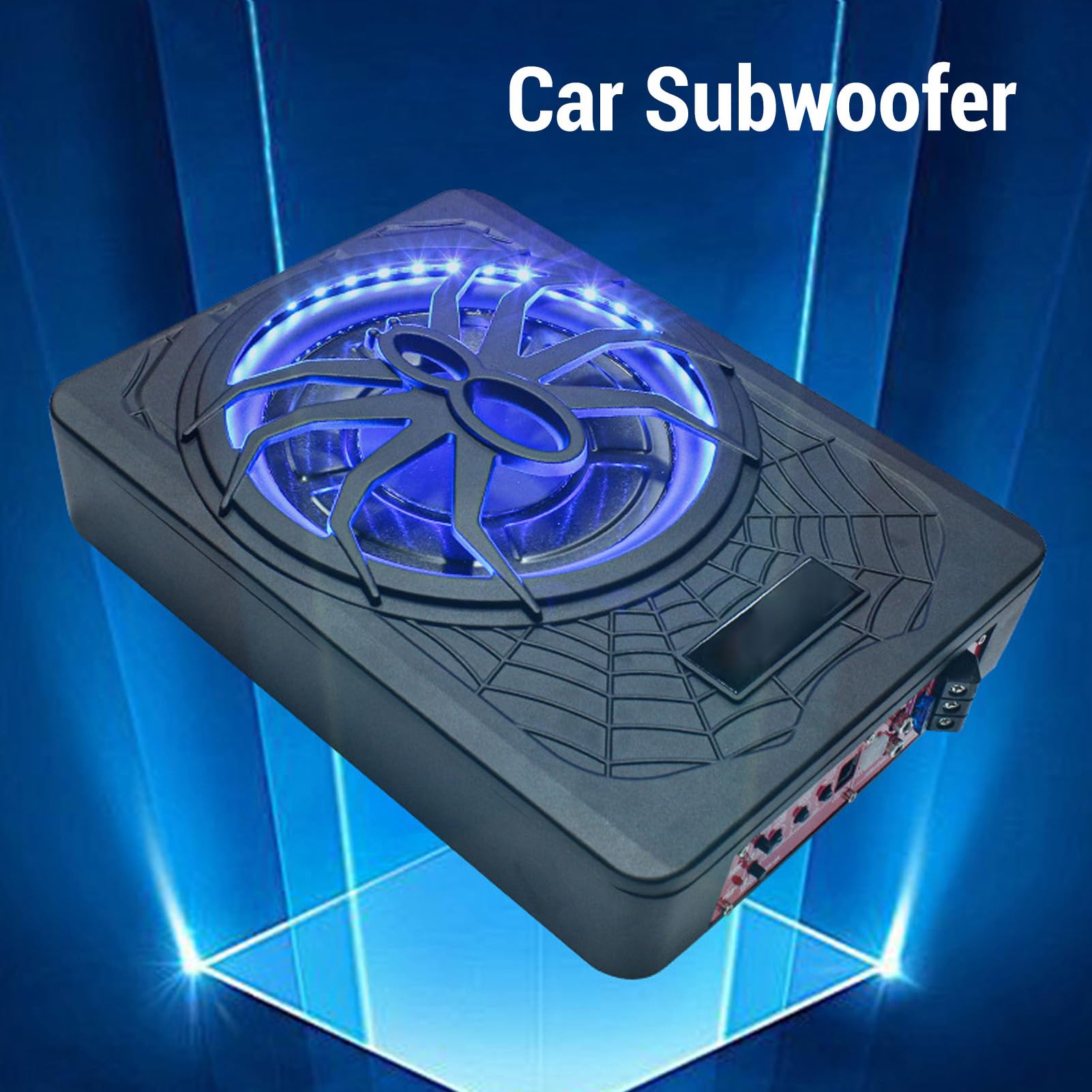 Ajuste Inferior Delgado de 10 Pulgadas para Subwoofer de Automóvil Seat con Luz Ambiental LED Excelente para Mejorar el de Sonido del Automóvil (Blue)