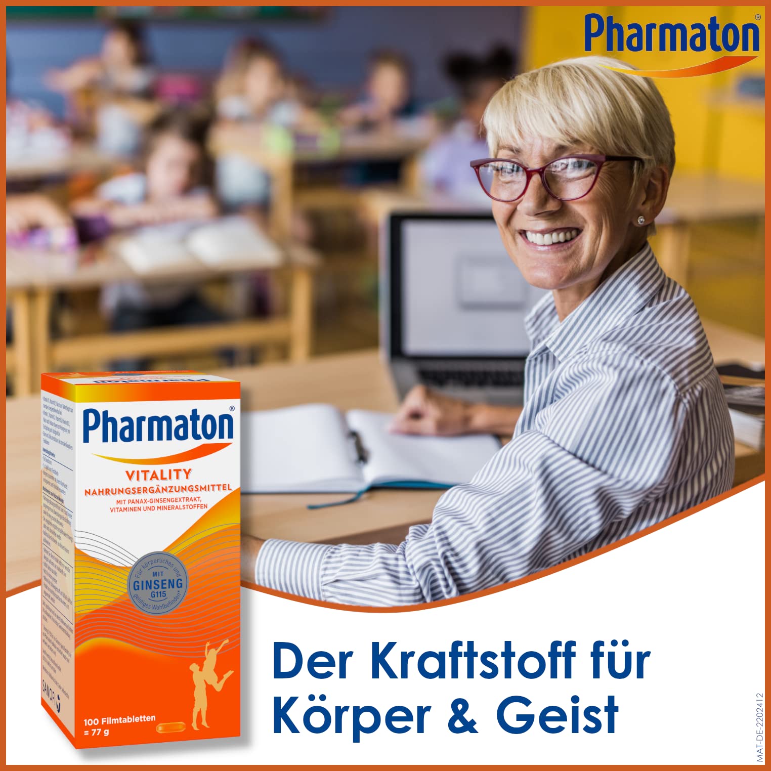 Pharmaton Vitality | 200 Tabletten | Mit Ginseng G115, B-Vitaminen, Zink & Eisen | Unterstützt Vitalität* und Wohlbefinden**
