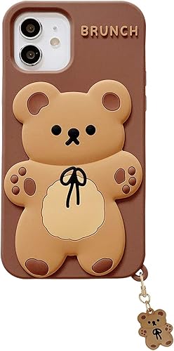 Miniatura 8 de SGVAHY Funda de teléfono para iPhone 13, bonita funda para iPhone, funda de teléfono creativa con llavero de dibujos animados para iPhone, funda de