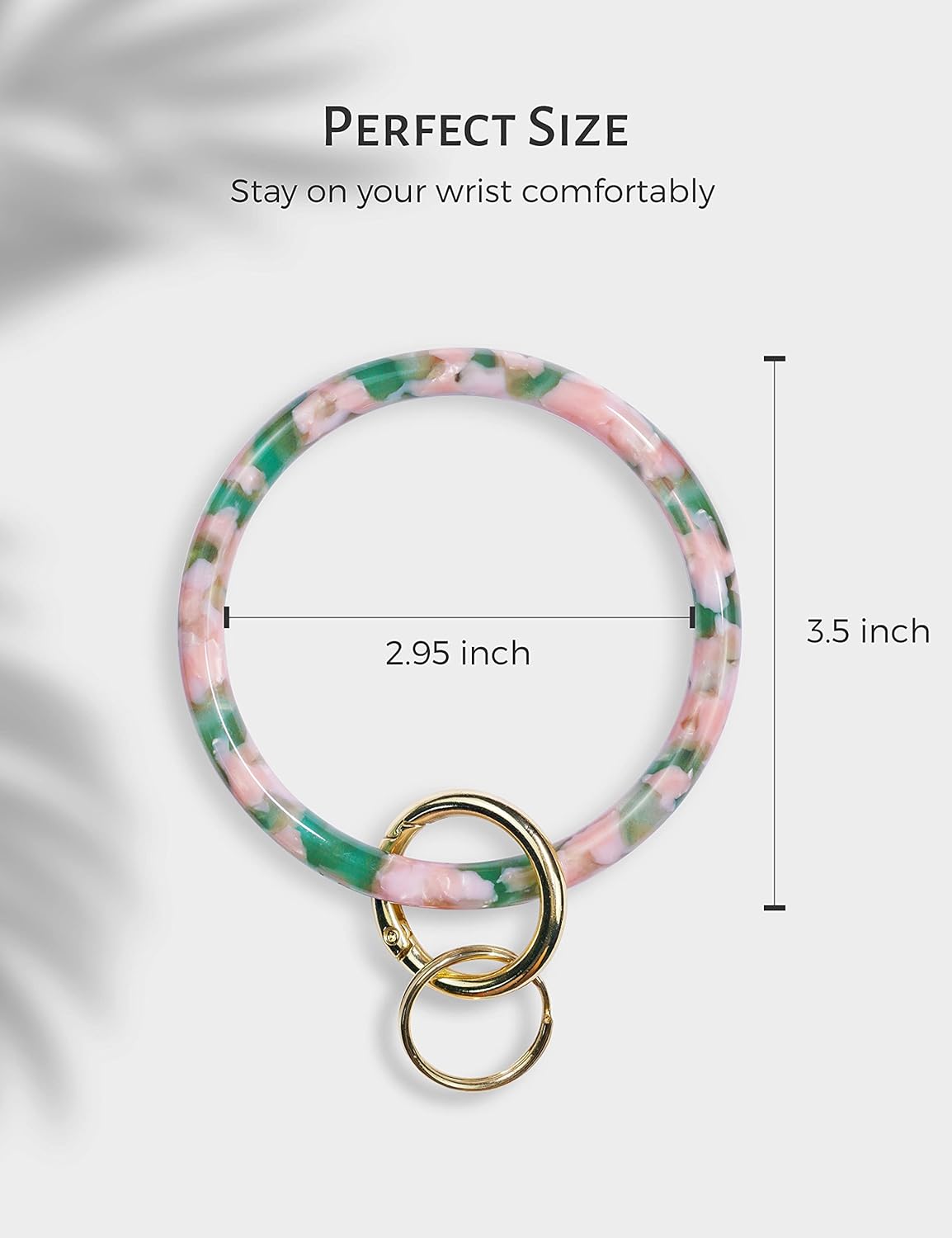 Heesch Bangle Key Ring Bracelet Keychain Key Ring Bracelet for Women, Acetate Circle Keyring for Wrist - Image 3